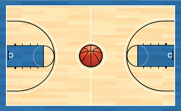 ilustraciones, imágenes clip art, dibujos animados e iconos de stock de cancha de básquetbol - basketball court