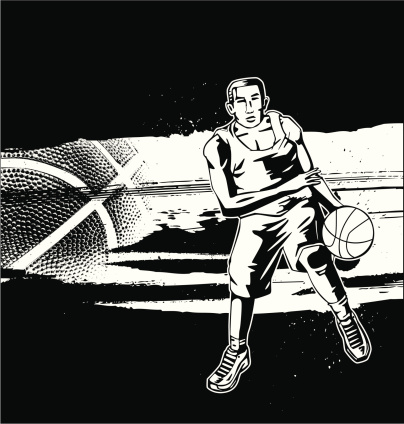 Basketball themed composition, -Basketball player, - vector illustration vector