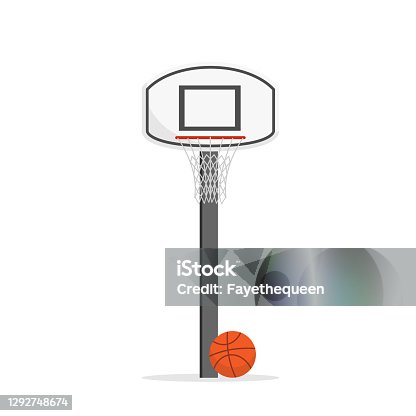 istock Basketball hoop and ball isolated on white background. 1292748674
