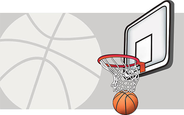 Basketball illustration Illustration of basketball and hoop in vector format basketball hoop stock illustrations