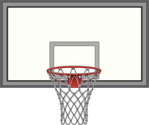 Basketball Net With Backboard Illustration of a complex basketball net including the basketball backboard. basketball hoop stock illustrations