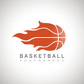 istock Basketball on fire tournament logo 1016740652