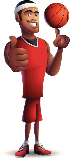 A basketball player giving a thumbs up vector
