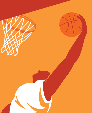 Stylized vector illustration of a basketball player. vector