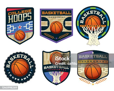 istock Basketball Tournament Logo Badge and Shield 1345998269