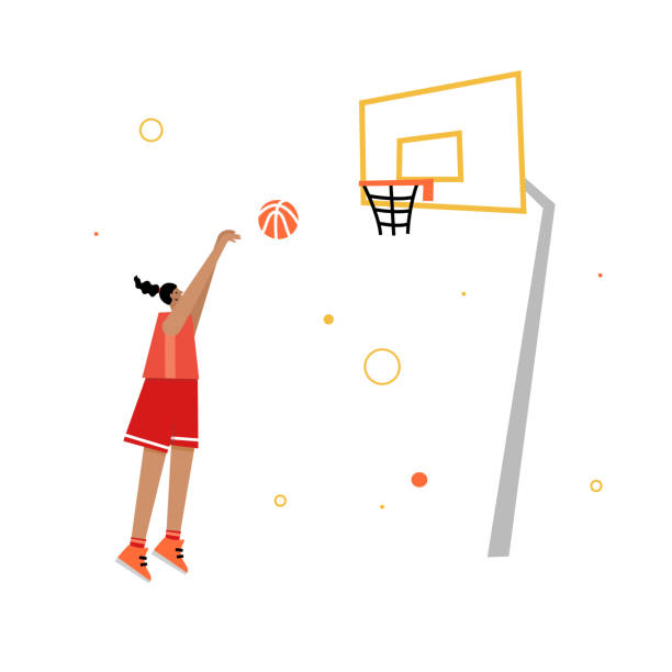 151 Girl Shooting Basketball Illustrations Clip Art Istock