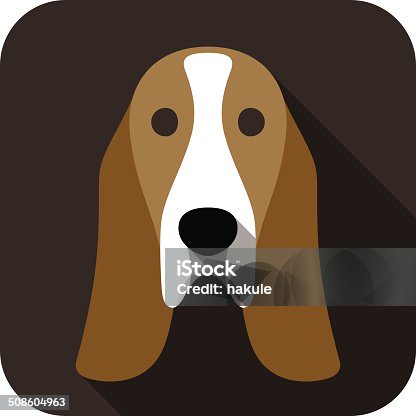 istock basset hound face flat icon, dog series 508604963