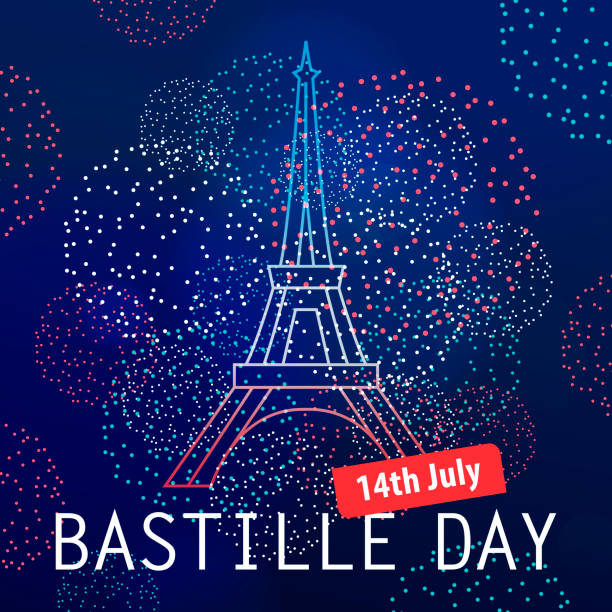 ilustrações de stock, clip art, desenhos animados e ícones de bastille day firworks display - paris night