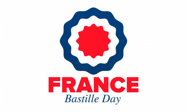 Bastille Day in France. National happy holiday, celebrated annual in July 14. French flag. France independence and freedom. Patriotic elements. Festive design. Vector poster illustration Bastille Day in France. National happy holiday, celebrated annual in July 14. French flag. France independence and freedom. Patriotic elements. Festive design. Vector poster illustration french language stock illustrations