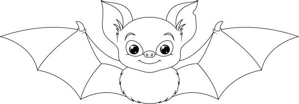 Best Bat Coloring Pages Illustrations, Royalty-Free Vector Graphics
