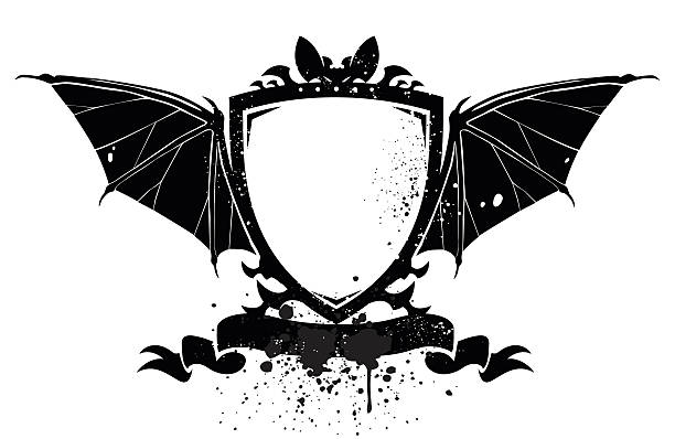 Bat Shield vector art illustration
