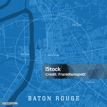 istock Baton Rouge LA City Vector Road Map Blue Text 1332259799
