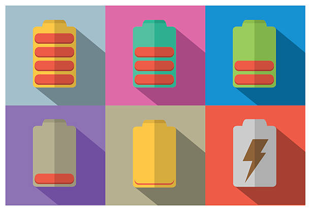 battery flat icon design this is flat icon battery design listeria stock illustrations