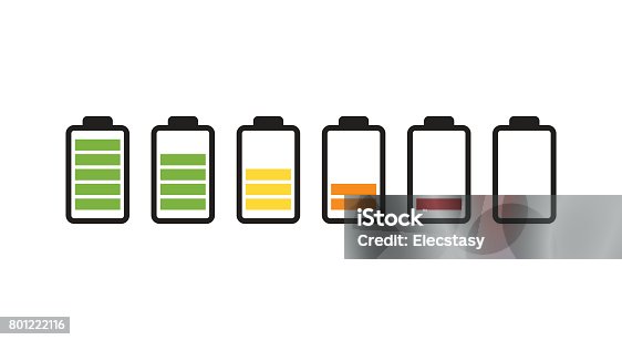 istock Battery running out of charge icon 801222116