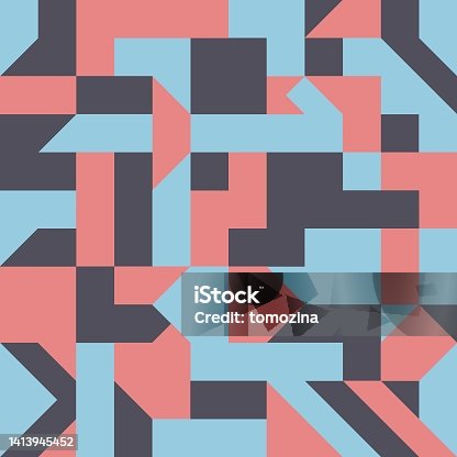 istock Bauhaus seamless pattern with triangle and square 1413945452