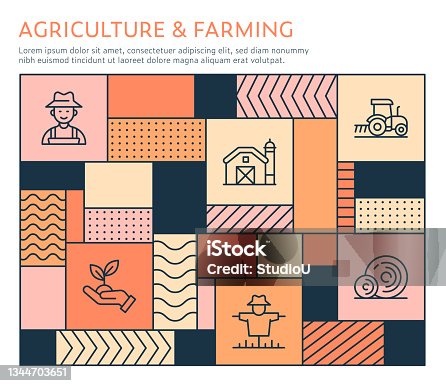 istock Bauhaus Style Agriculture And Farming Infographic Template 1344703651
