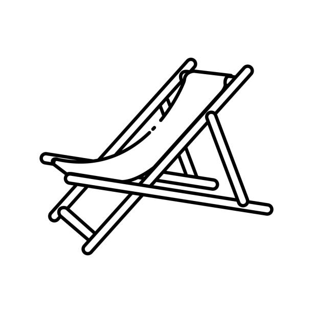 strandstuhl-symbol - liegestuhl stock-grafiken, -clipart, -cartoons und -symbole