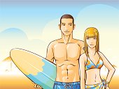 Vector Illustration - Beach Dating