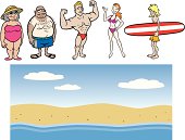 Great set of beach people. Perfect for any design you need. EPS and JPEG files included. Be sure to view my other illustrations, thanks!
