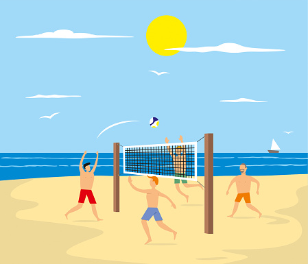 Beach Volleyball stock illustration