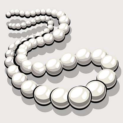 Beads from white pearls, womens elegant jewelry