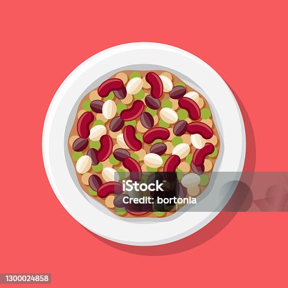 istock Bean Salad Overhead Icon 1300024858