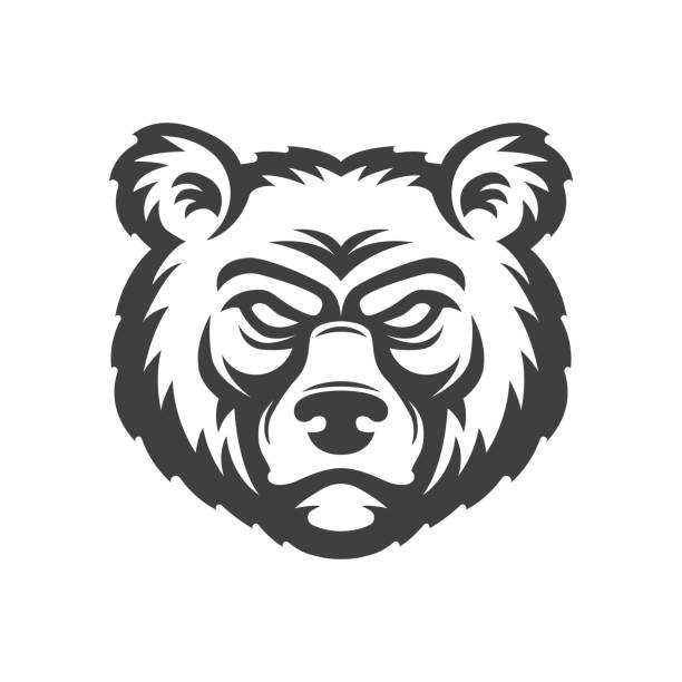 Bear head icon Bear head icon bear growling stock illustrations