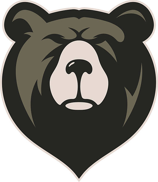 Bear head mascot Clipart picture of a bear head cartoon mascot logo character bear growling stock illustrations