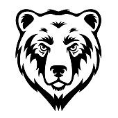 istock Bear Head Tattoo. Mascot Creative Design. 1421640008