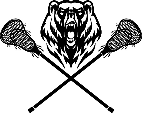 Bear Mascot and Lacrosse Stick