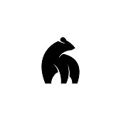 Bear Silhouette Concept Designs Illustration Vector Template. Suitable for Creative Industry, Multimedia, entertainment, Educations, Shop, and any related business.