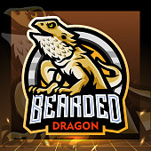 Bearded dragon mascot. design