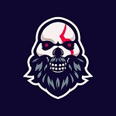 skull eSport Mascot Logo Design Illustration Vector