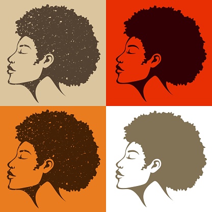 beautiful African American woman with natural hair