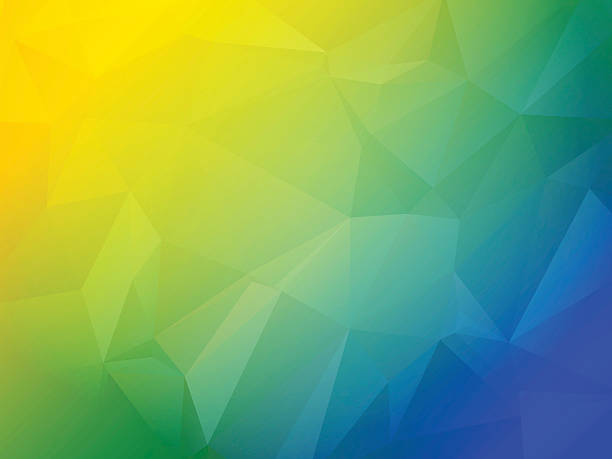 Beautiful blue green and yellow triangular background vector art illustration