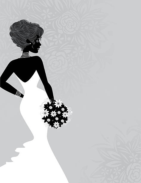 Beautiful Bride Silhouette A beautiful bride silhouette with a removable background.  heyheydesigns stock illustrations