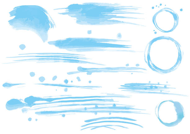 美しいクールな水彩画の背景 (ライトブルー) - 金魚点のイラスト素材／クリップアート素材／マンガ素材／アイコン素材