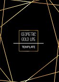 Beautiful, elegant, simplistic template with golden lines on black background vector template