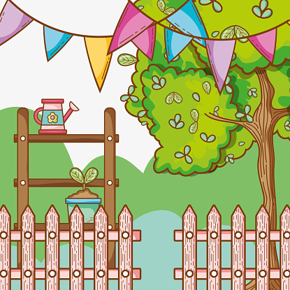 Beautiful Garden Cartoon Stock Illustration Download Beautiful Garden Cartoon Stock Illustration Download