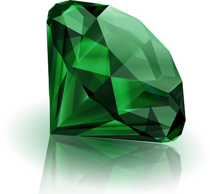 Beautiful Green Emerald Against A White Background Stock Illustration -  Download Image Now - iStock