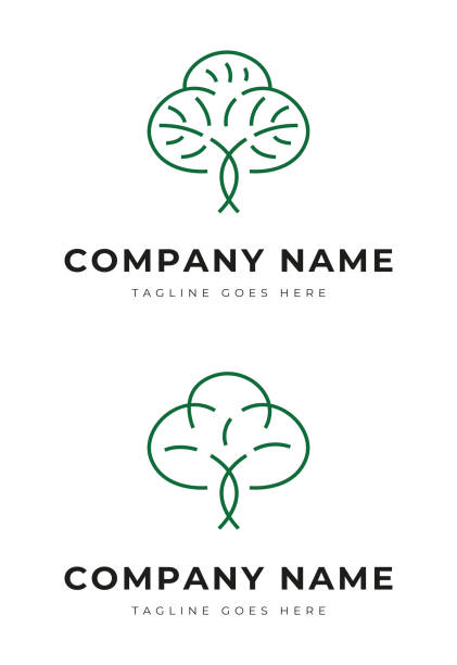 Beautiful green plant tree garden park logo identity vector art illustration