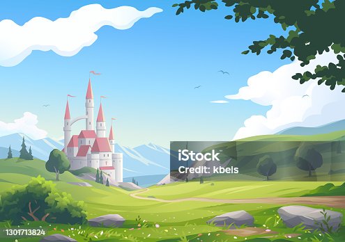 istock Beautiful Landscape With Castle 1301713824