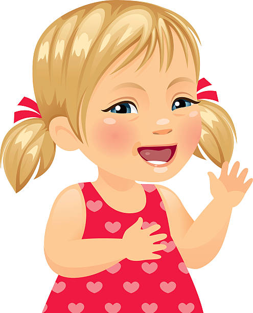 Beautiful Little Girl With Down Syndrome A happy and adorable little girl with down syndrome.  heyheydesigns stock illustrations