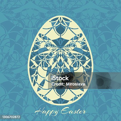 istock Beautiful vector Easter Egg pattern with yellow honey bee illustration on seamless blue decorative background. 1306702872