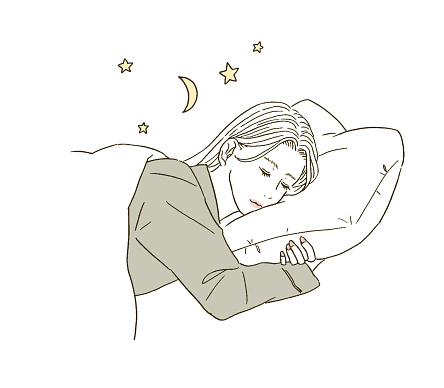 Beauty Illustration of a woman sleeping in bed