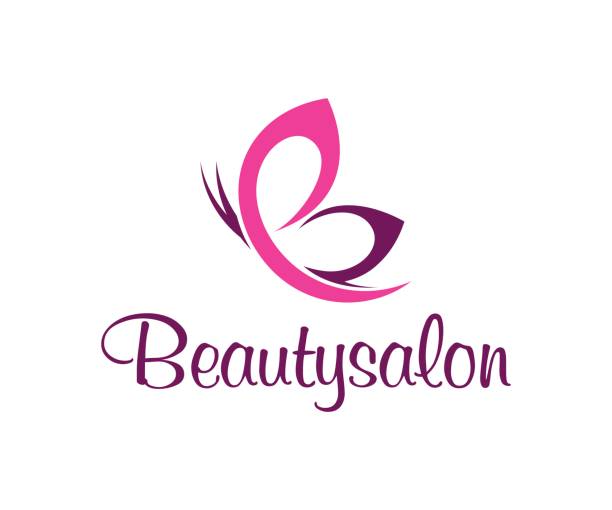 Beauty salon vector icon beauty, hair, butterfly, salon butterfly flower stock illustrations