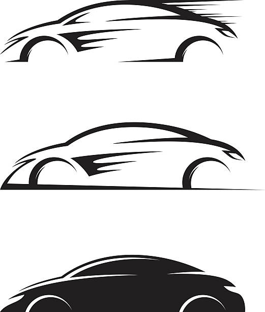 Because silhouette Cars design element speed silhouettes stock illustrations