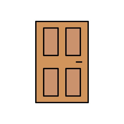 bedroom door design concept and home decor vector icon design