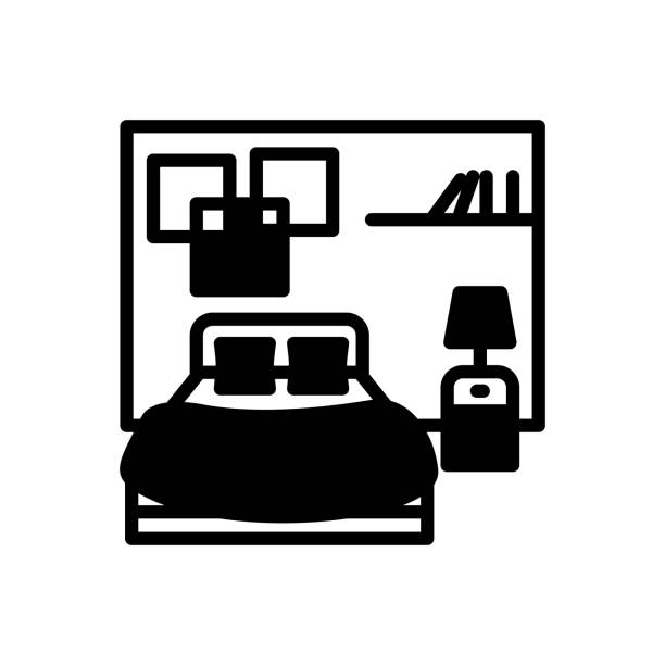 schlafzimmer-wohnheim - dachfenster stock-grafiken, -clipart, -cartoons und -symbole