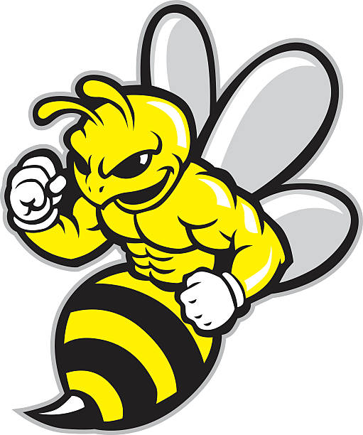 Fighting Hornet Yellow Jacket Bee Insect Car Bumper Vinyl Sticker Decal 5"X4" 